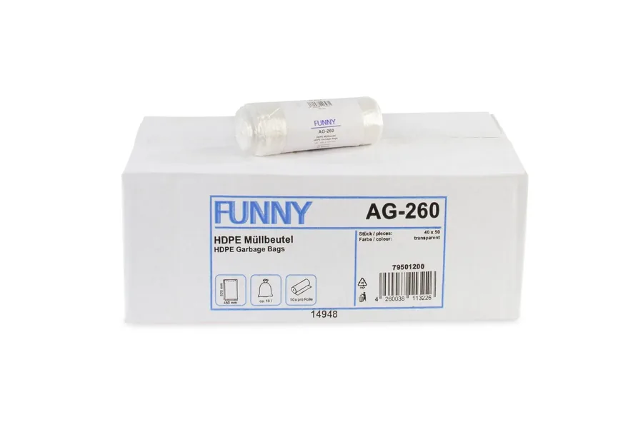 HDPE Müllbeutel, natur, 18 l, 450 x 520 mm, 2.000 Stück